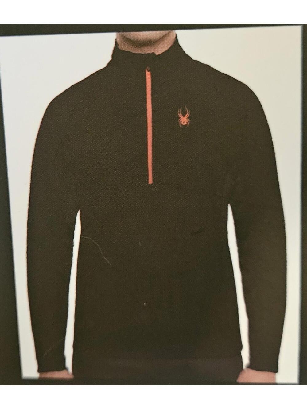 Mens Spyder Boundless Hooded 1/4 Zip Pullover *Medium* Jacket Black/Red